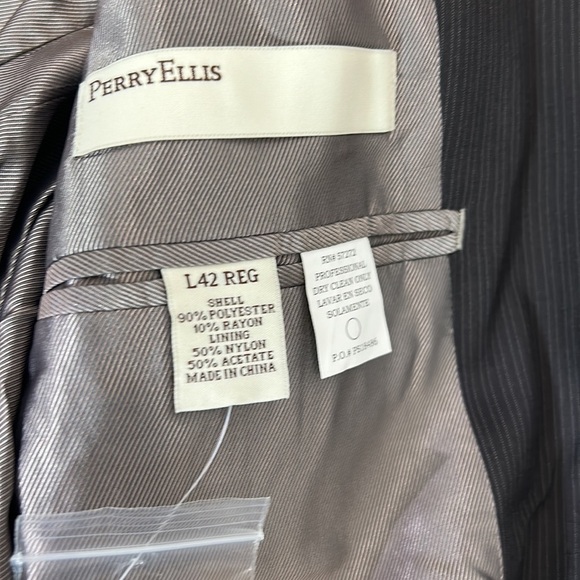 Perry Ellis NEW Brown Pinstripe Men's Jacket/Blazer Size 42L - Picture 6 of 7